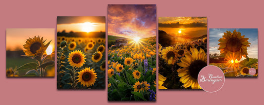 ⭐CUADRO PANORAMIC 01 GIRASOL 150X70cm⭐