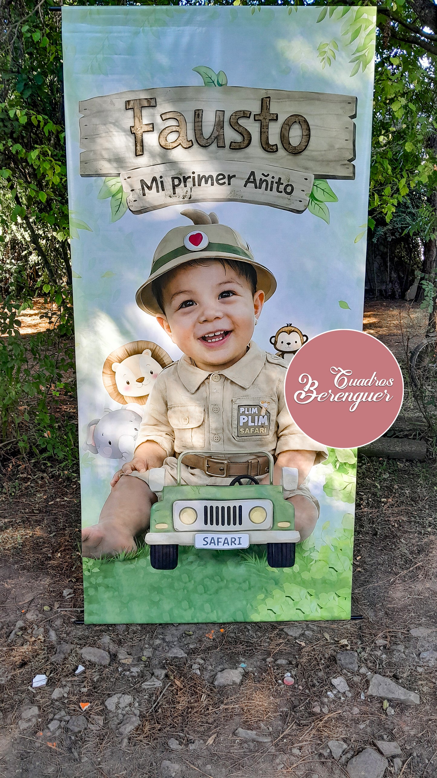 ⭐BANNER PERSONALIZADO INFANTIL SAFARI 90x190⭐
