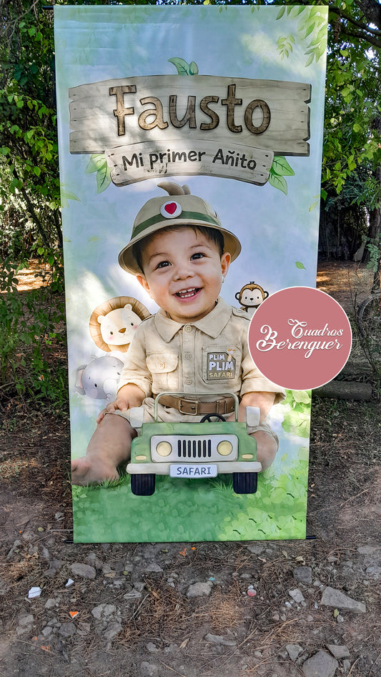 ⭐BANNER PERSONALIZADO INFANTIL SAFARI 90x190⭐