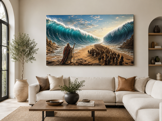 Cuadro Moisés Abriendo El Mar Rojo 140x80cm