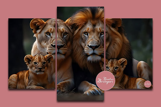 ⭐CUADRO HAMBIENT FAMILIA LEON 60X40cm⭐
