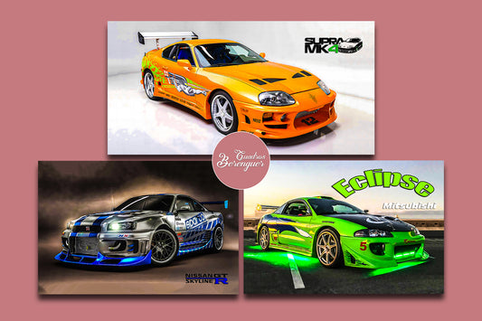 ⭐CUADRO HAMBIENT LINE AUTOS DEPORTIVOS 60X40cm⭐