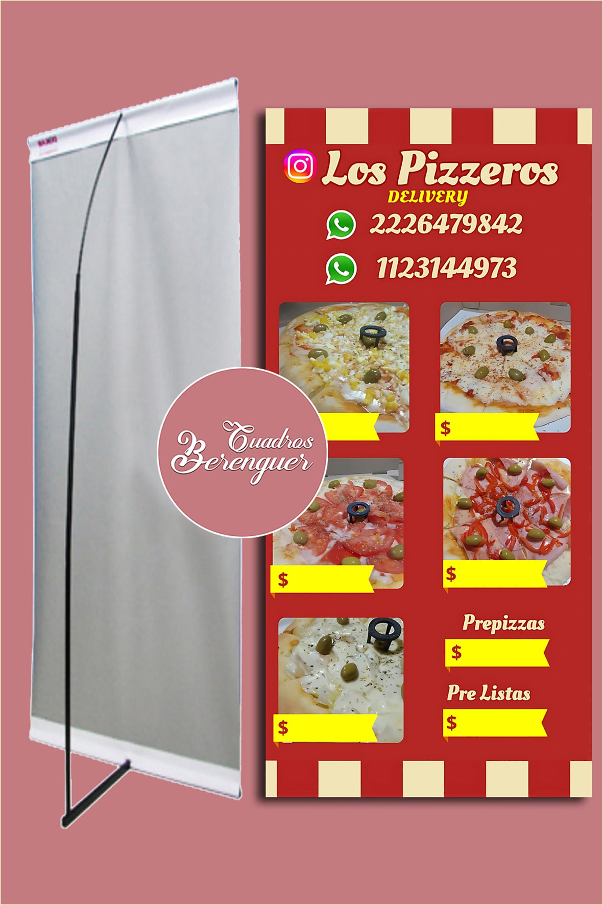 ⭐BANNER COMERCIAL PIZZERIA CON PRECIOS⭐