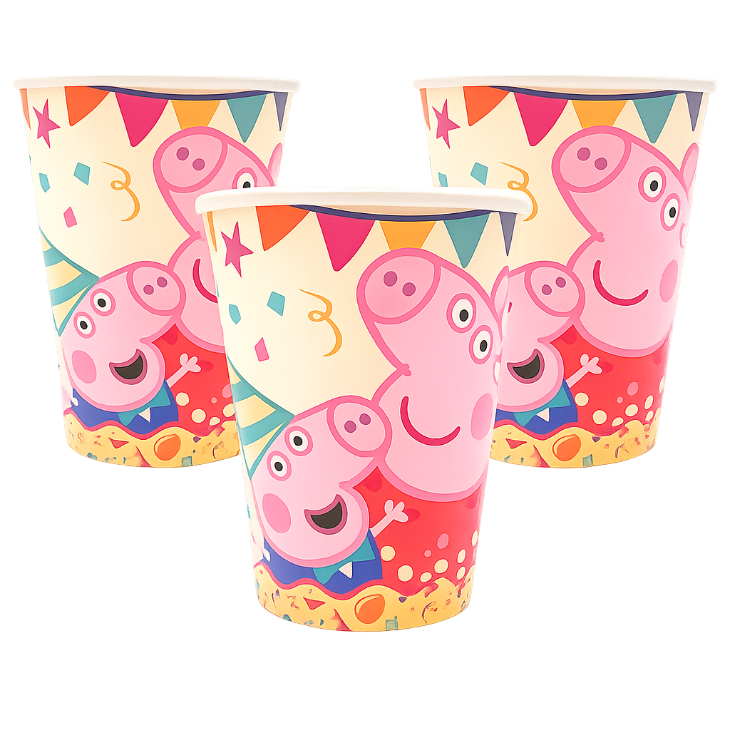 ⭐PACK X8 VASOS POLIPAPEL PEPA PIG⭐