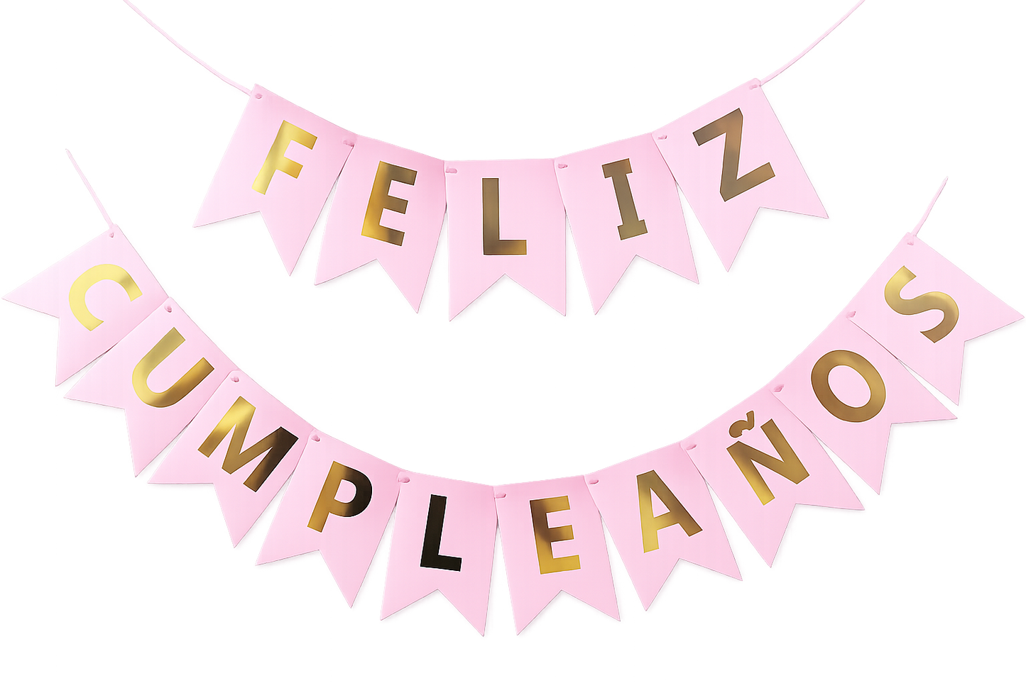 ⭐BANDERIN FELIZ CUMPLEAÑOS ROSA⭐