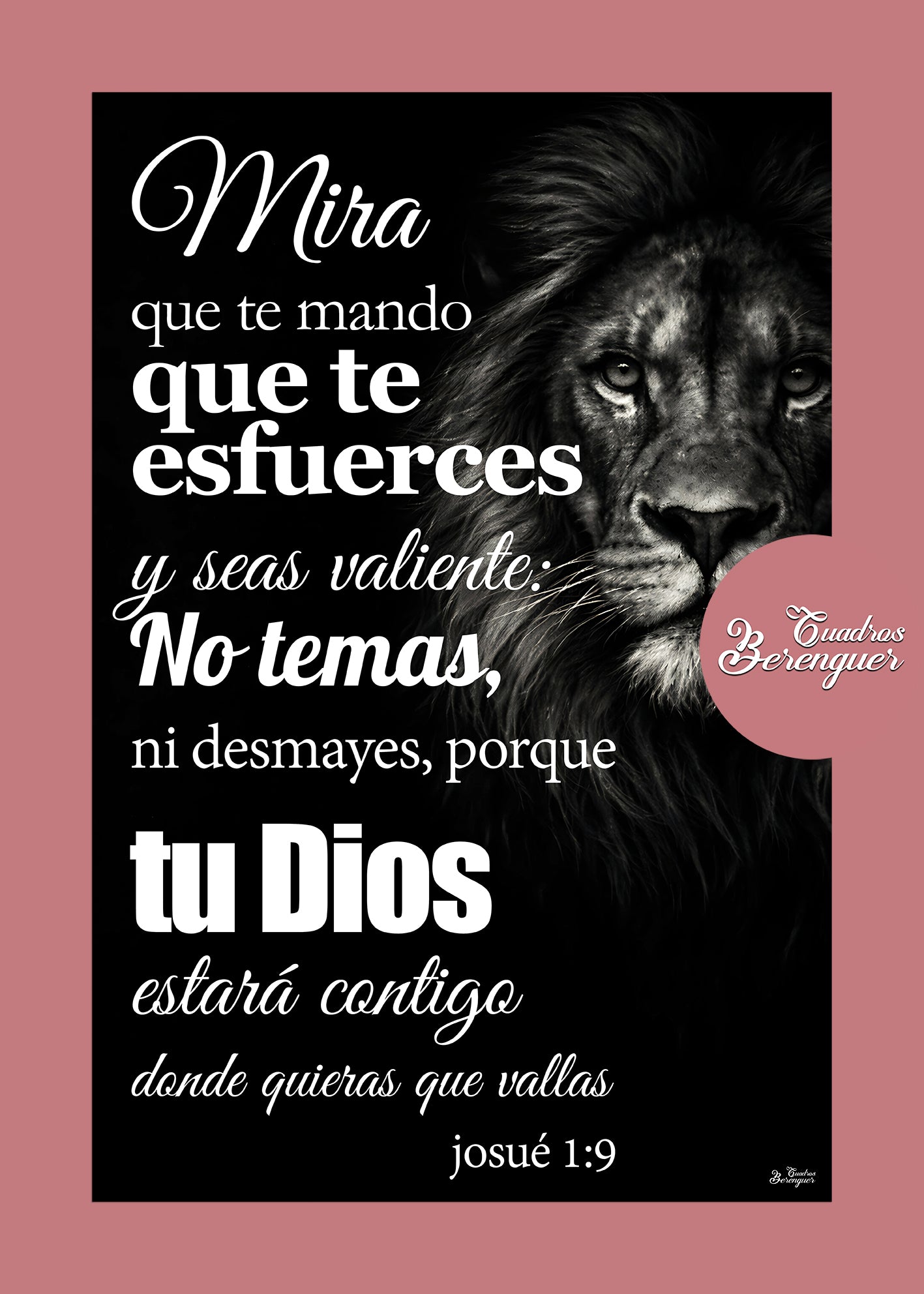 Cuadro León - Josué 1:9 - No temas, tu Dios estará contigo