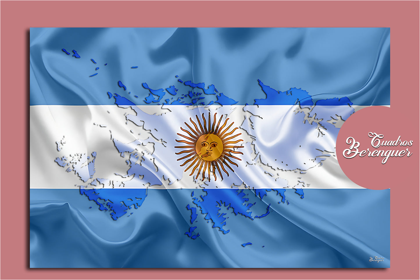 Cuadro Islas Malvinas con Bandera Argentina