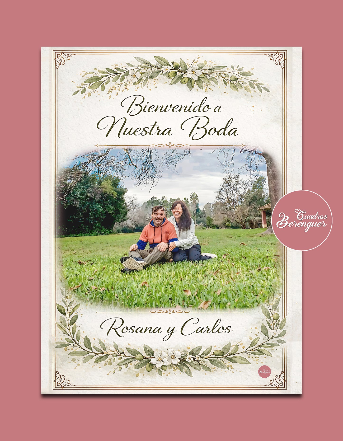 ⭐CUADRO DE BODAS VERDE OLIVA 80X60cm⭐