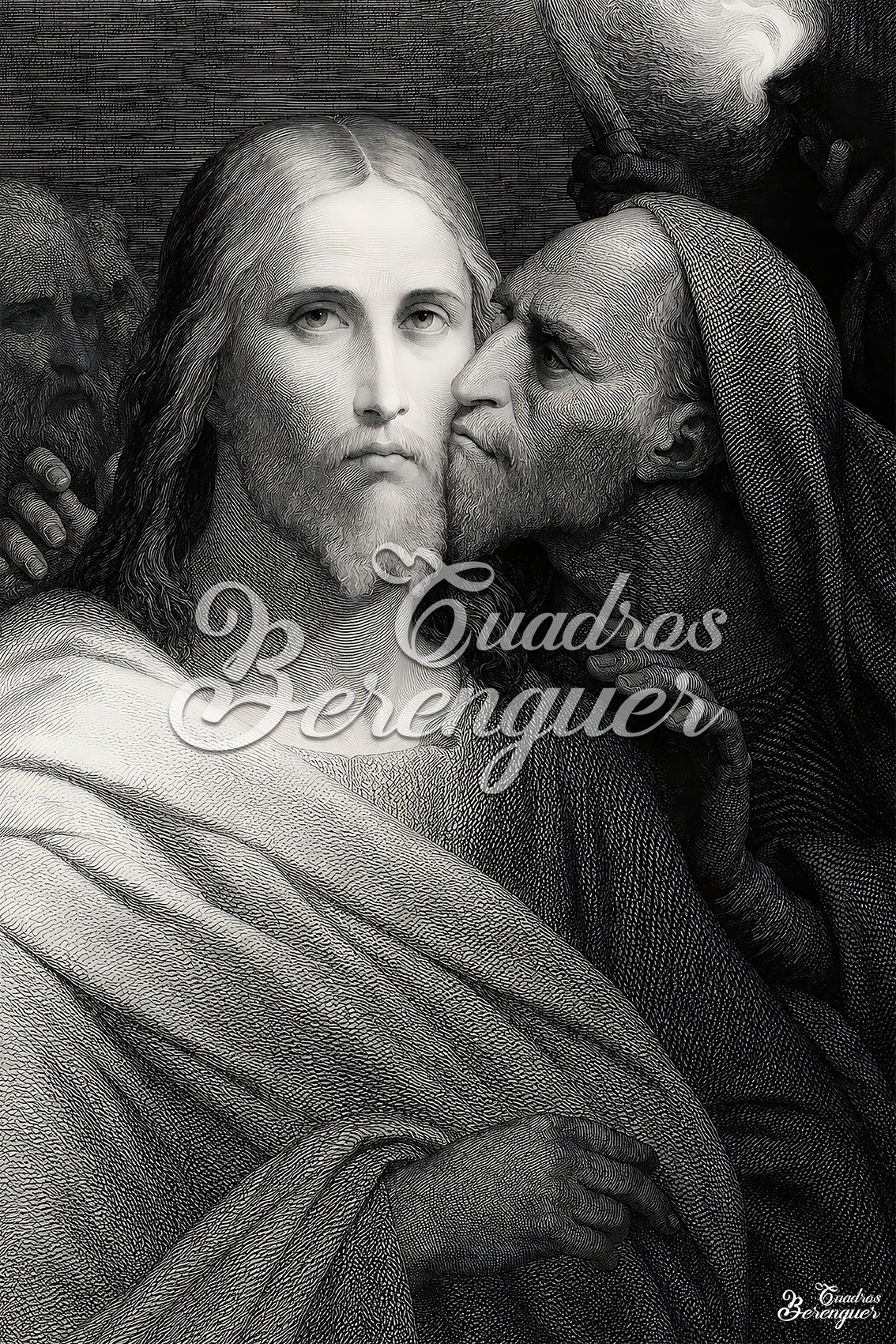 CUADRO 60X40 JESUS Y EL BESO DE JUDAS