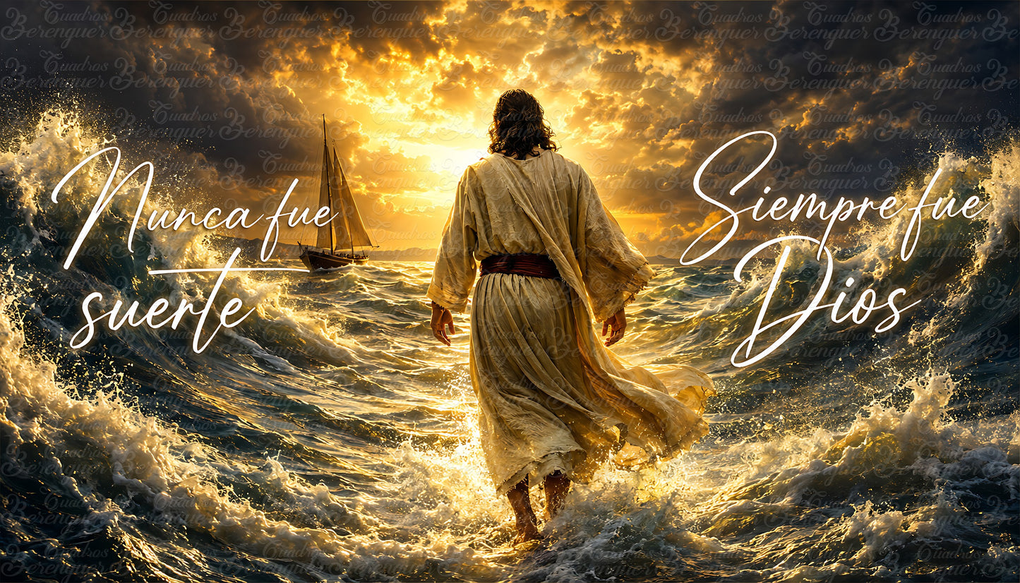 ⭐ Cuadro de Jesús en el agua 140x80