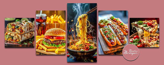 ⭐CUADRO PANORAMIC COMIDA 100X40cm⭐