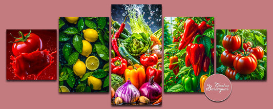 ⭐CUADRO PANORAMIC VERDURAS 100X40cm⭐