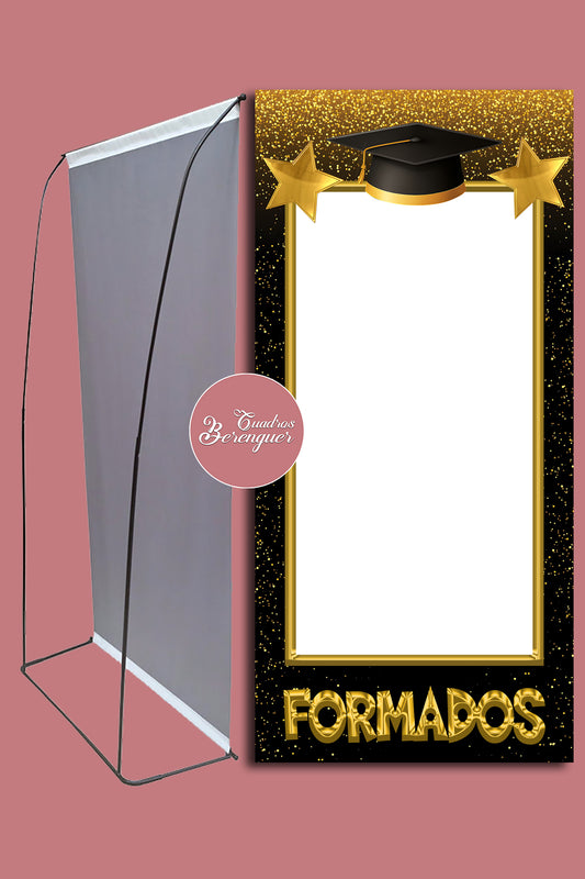 ⭐BANNER SELFIE GRADUACIÓN 90×190 cm + ESTRUCTURA⭐