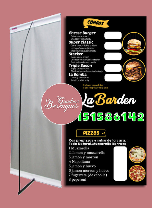 ⭐BANNER COMERCIAL COMBOS 90X190 CON ESTRUCTURA⭐