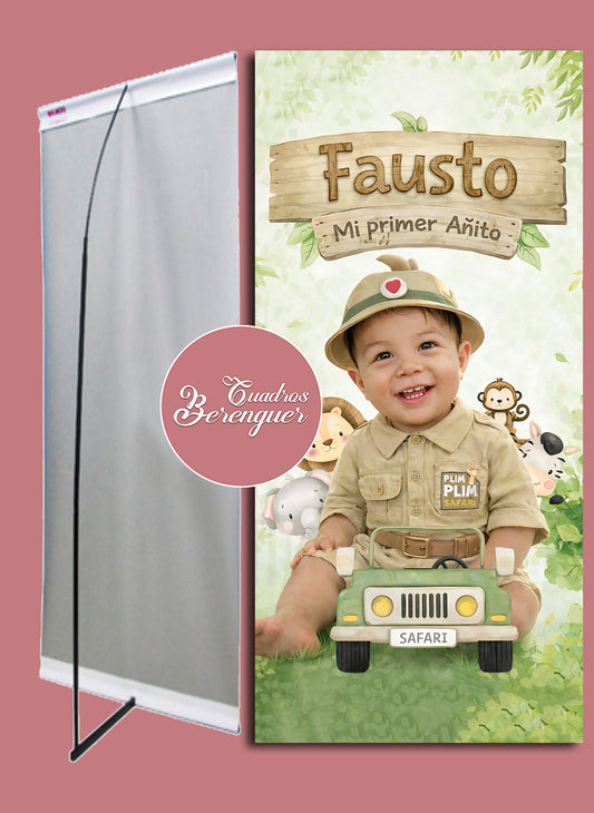 ⭐BANNER PERSONALIZADO INFANTIL SAFARI 90x190⭐