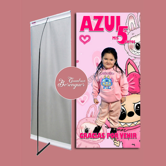 ⭐COMBO BANNER PERSONALIZADO LA BUBU 90X190 + SOUVENIRS ⭐