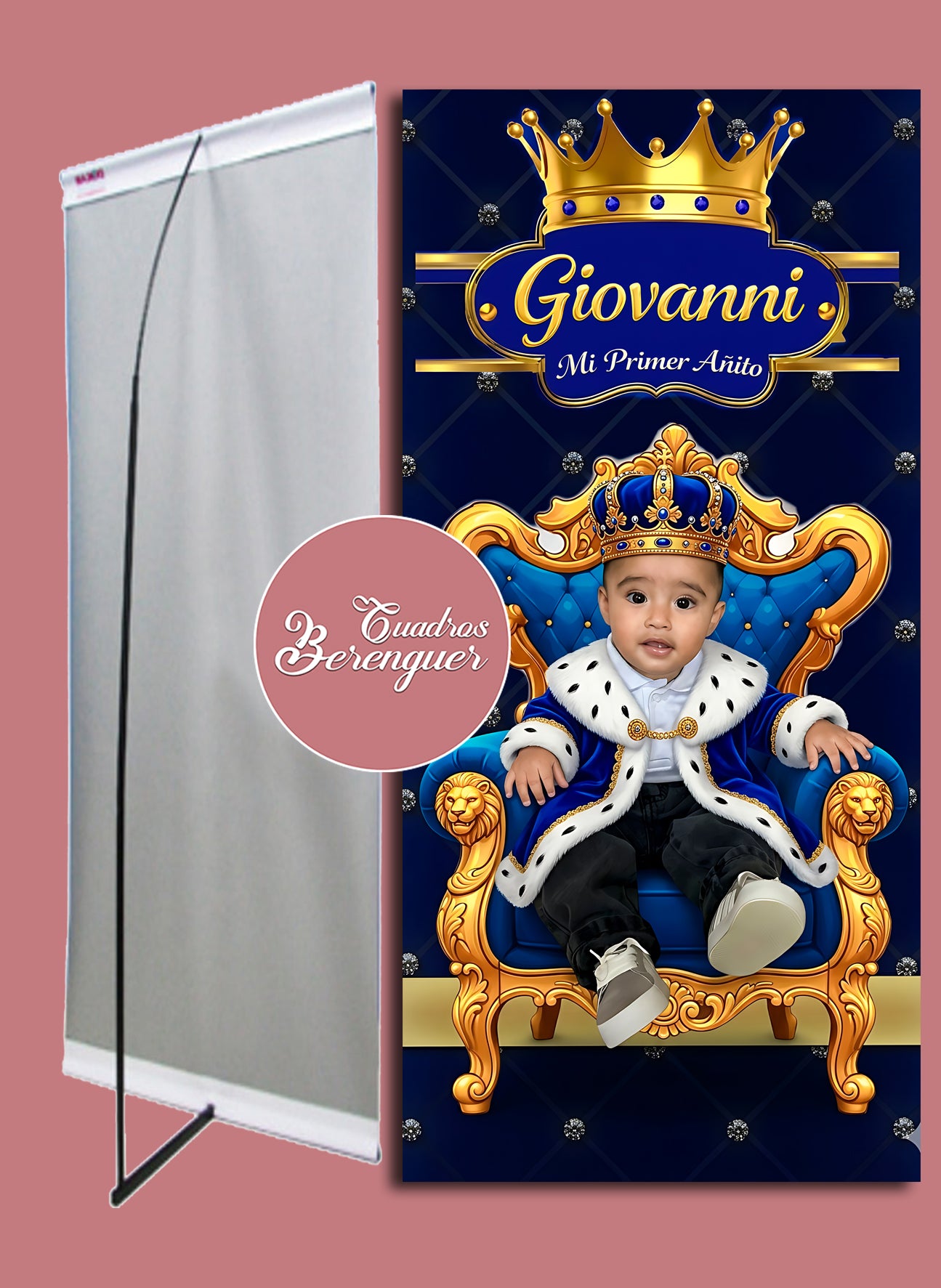 ⭐BANNER PERSONALIZADO INFANTIL MICKEY REY 90x190⭐