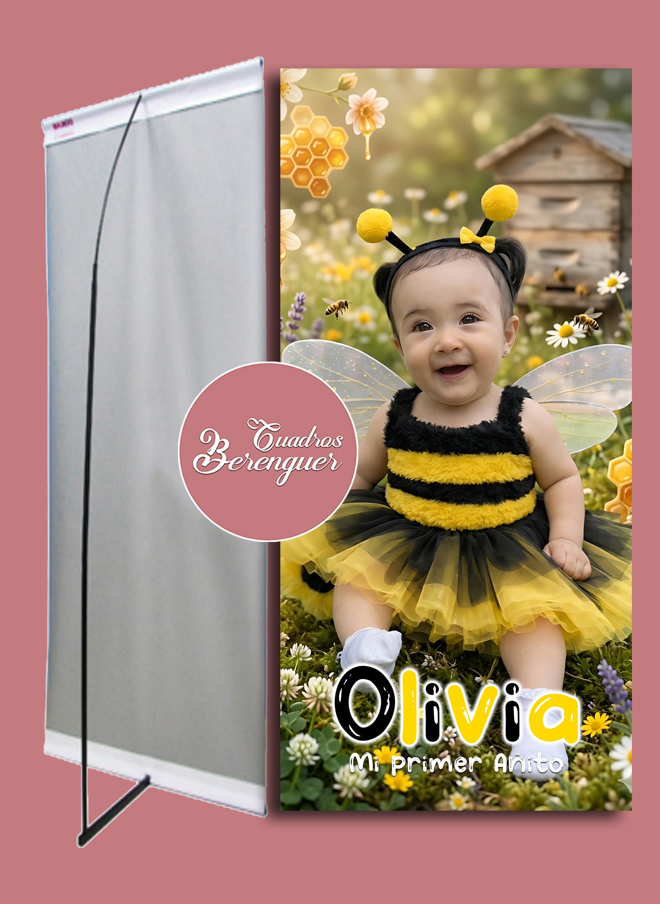 ⭐BANNER PERSONALIZADO INFANTIL ABEJITA 02 90x190⭐