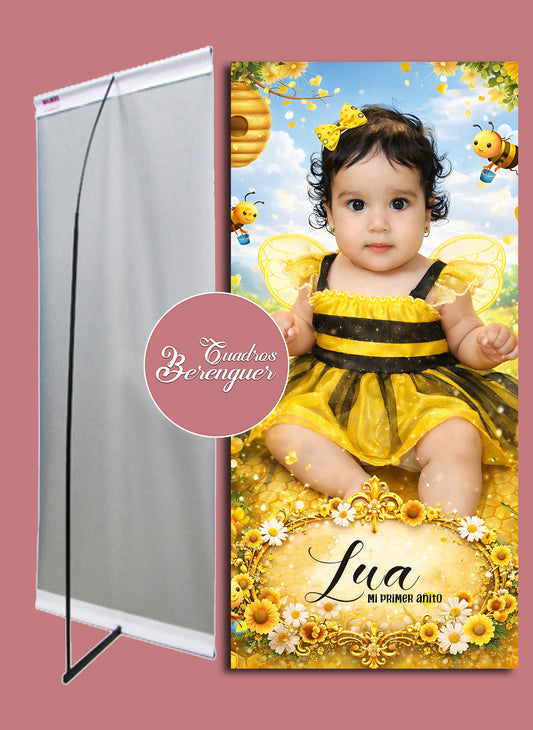 ⭐BANNER PERSONALIZADO INFANTIL ABEJITA 90x190⭐
