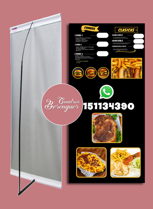 ⭐BANNER COMERCIAL COMBOS 90X190 CON ESTRUCTURA⭐
