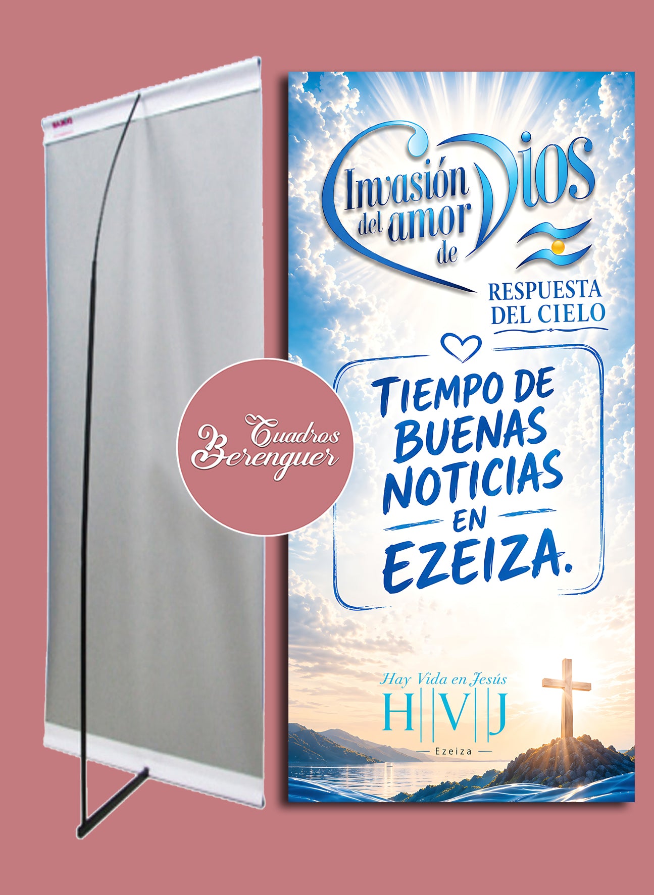 BANNER IGLESIA DE DIOS 90X190 CON ESTRUCTURA