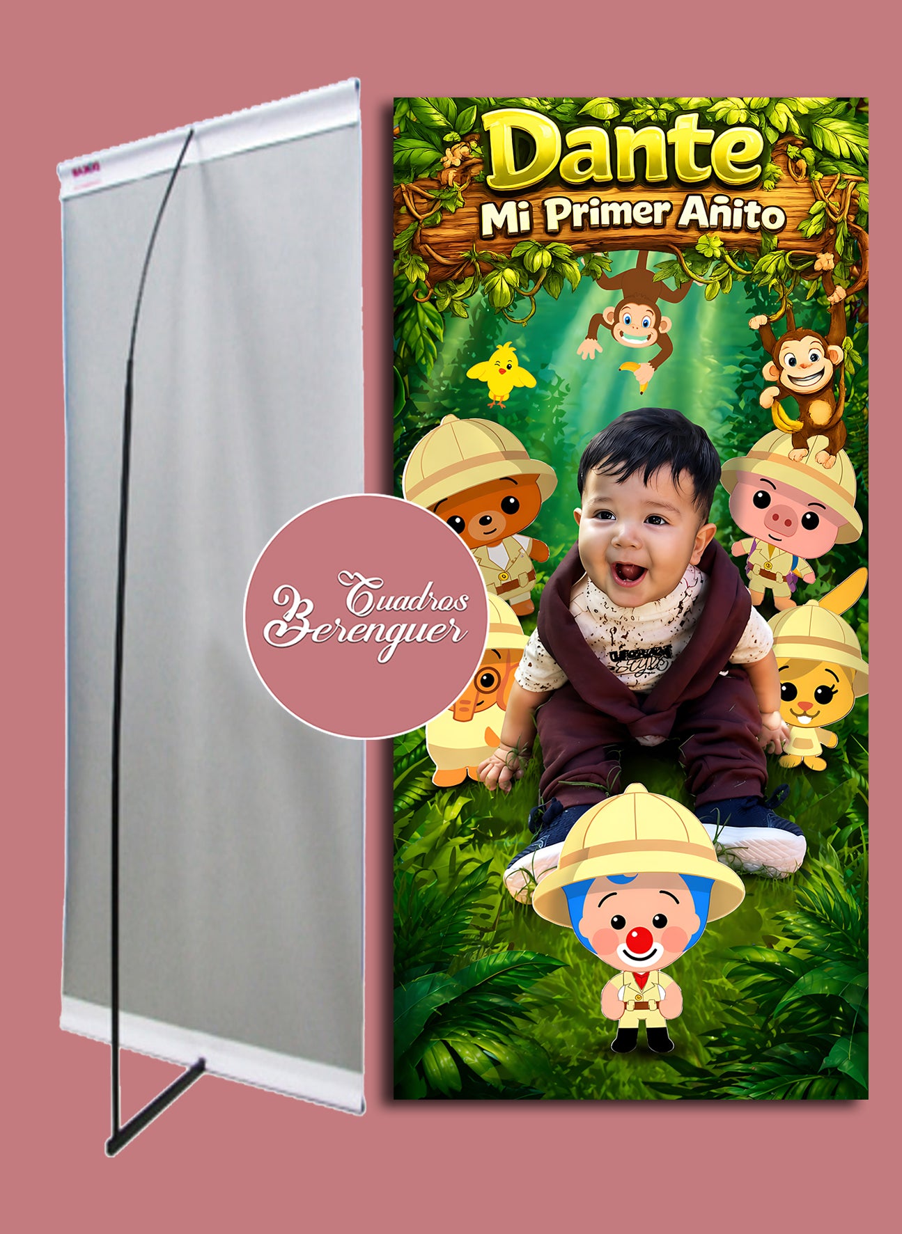 BANNER PERSONALIZADO INFANTIL PLIM PLIM SAFARI 90X190