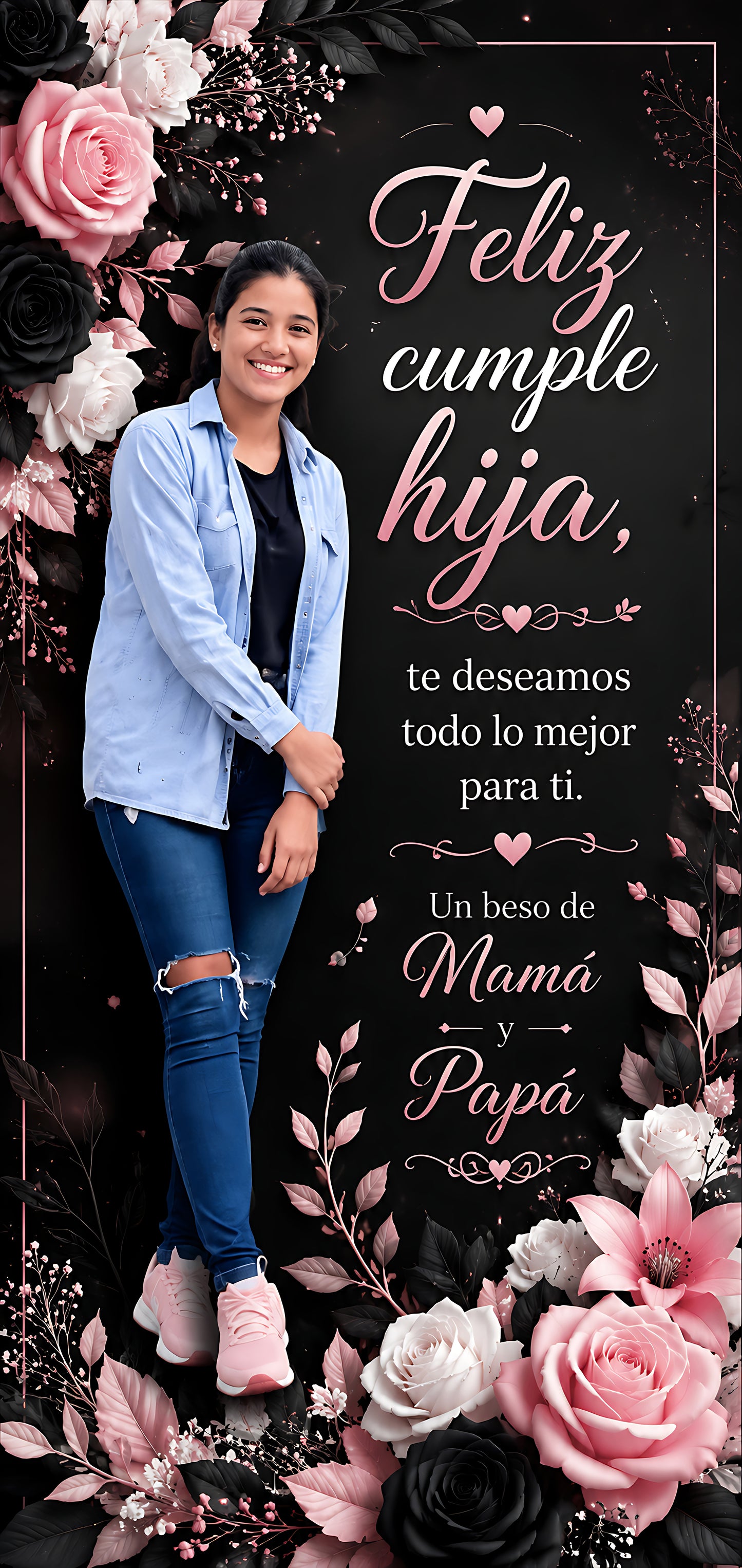 ⭐BANNER PERSONALIZADO FLORES 90x190⭐