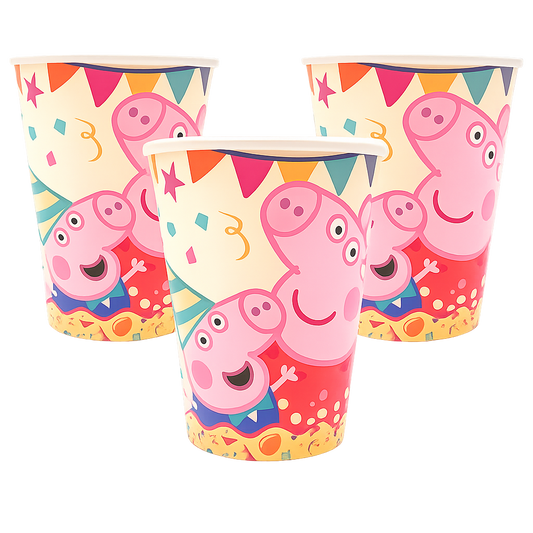 ⭐PACK X8 VASOS POLIPAPEL PEPA PIG⭐