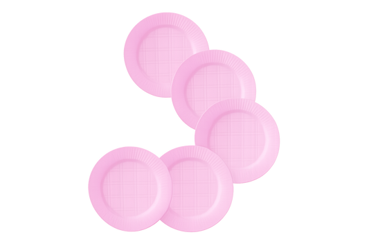 ⭐PACK X10 PLATOS DESCARTABLES ROSA PASTEL⭐