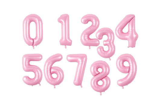 ⭐GLOBOS NUMEROS ROSA PASTEL SATINADO 32"⭐