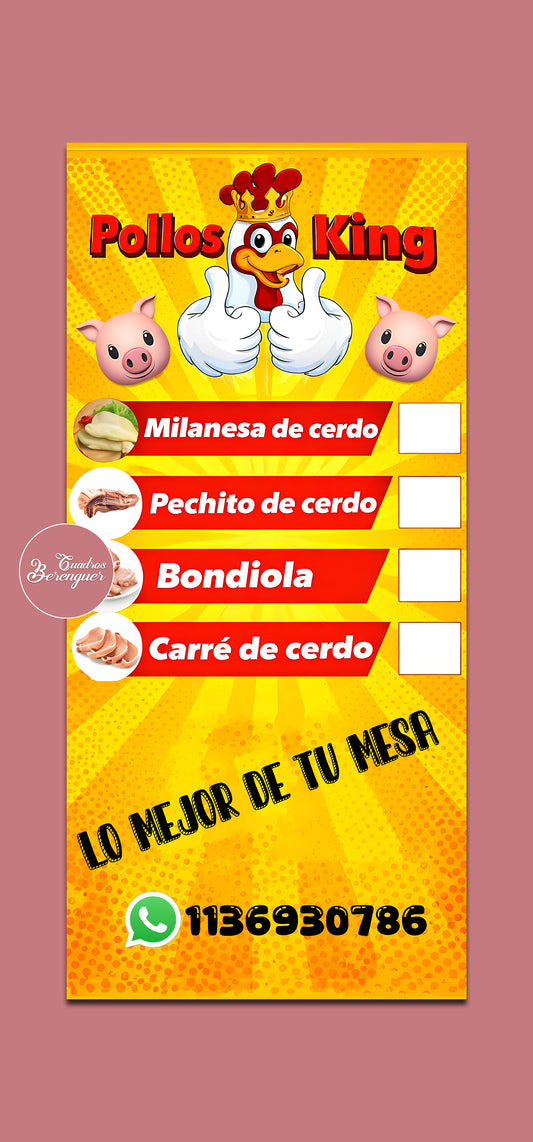 ⭐LONA IMPRESA POLLERIA 70X150CM⭐