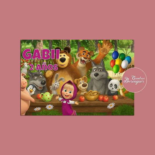 ⭐FONDO DE CUMPLEAÑOS MAYA Y EL OSO 1.5 X 1 M⭐