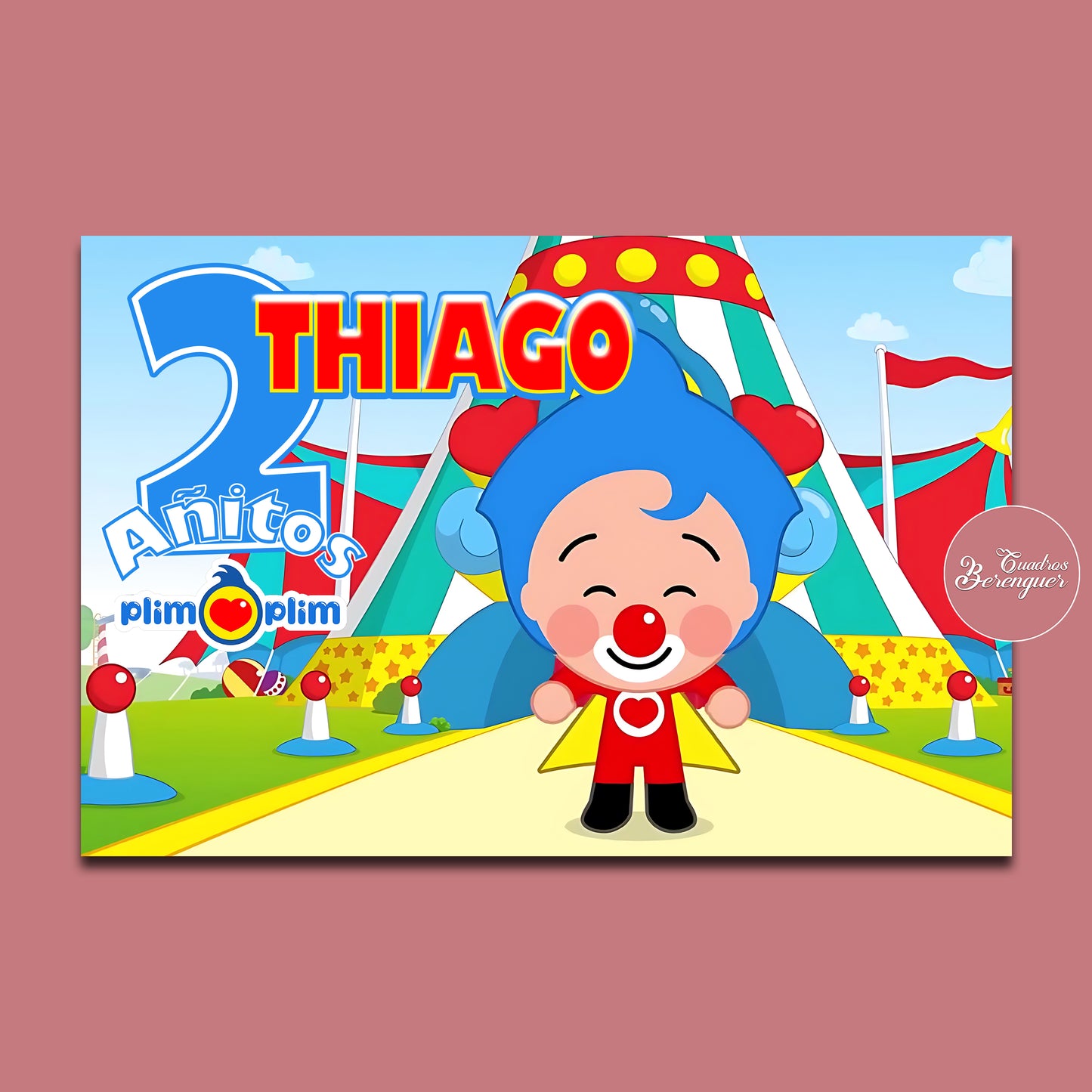 ⭐FONDO DE CUMPLEAÑOS PERSONALIZADO PLIM PLIM 1.5 X 1 M⭐