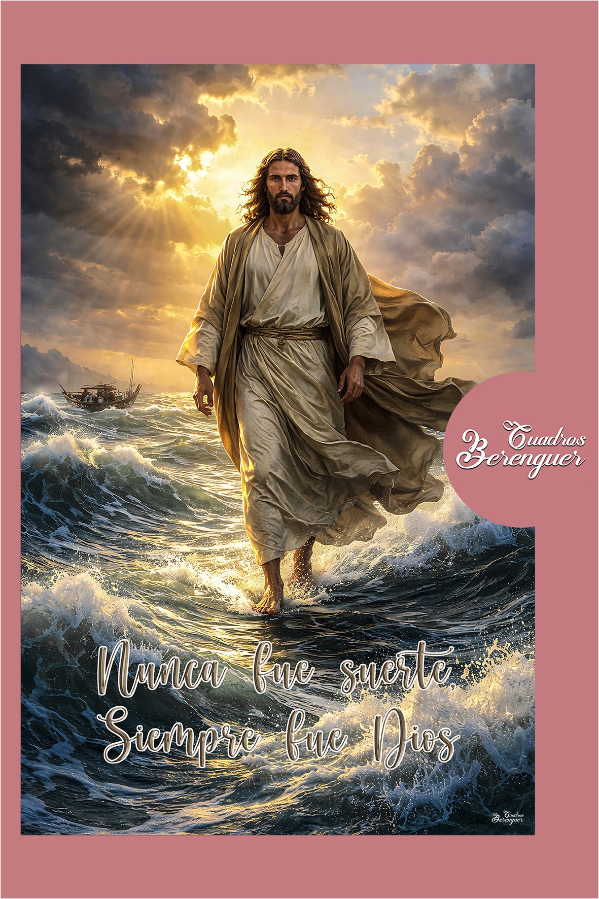 Cuadro Jesús Caminando sobre el Agua - Nunca fue suerte, Siempre fue Dios