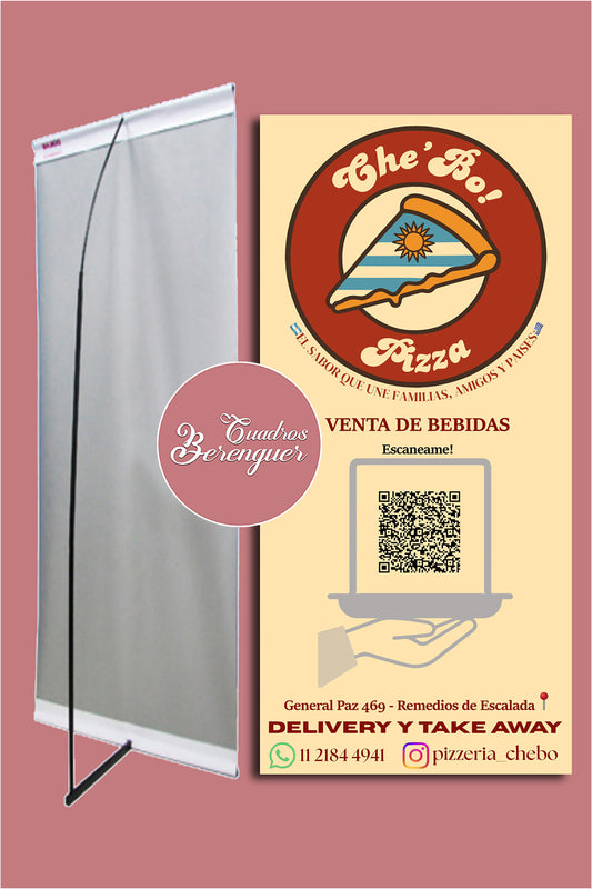 ⭐BANNER COMERCIAL PIZZERIA CON QR⭐