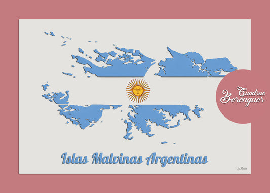 Cuadro Islas Malvinas Argentinas – Fondo Crema