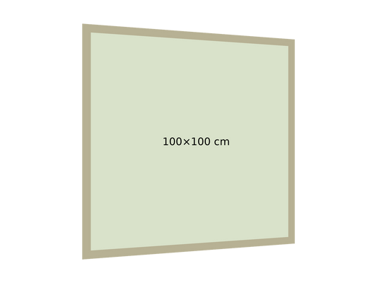 Maqueta sin fondo en perspectiva izquierda. 100×100 cm