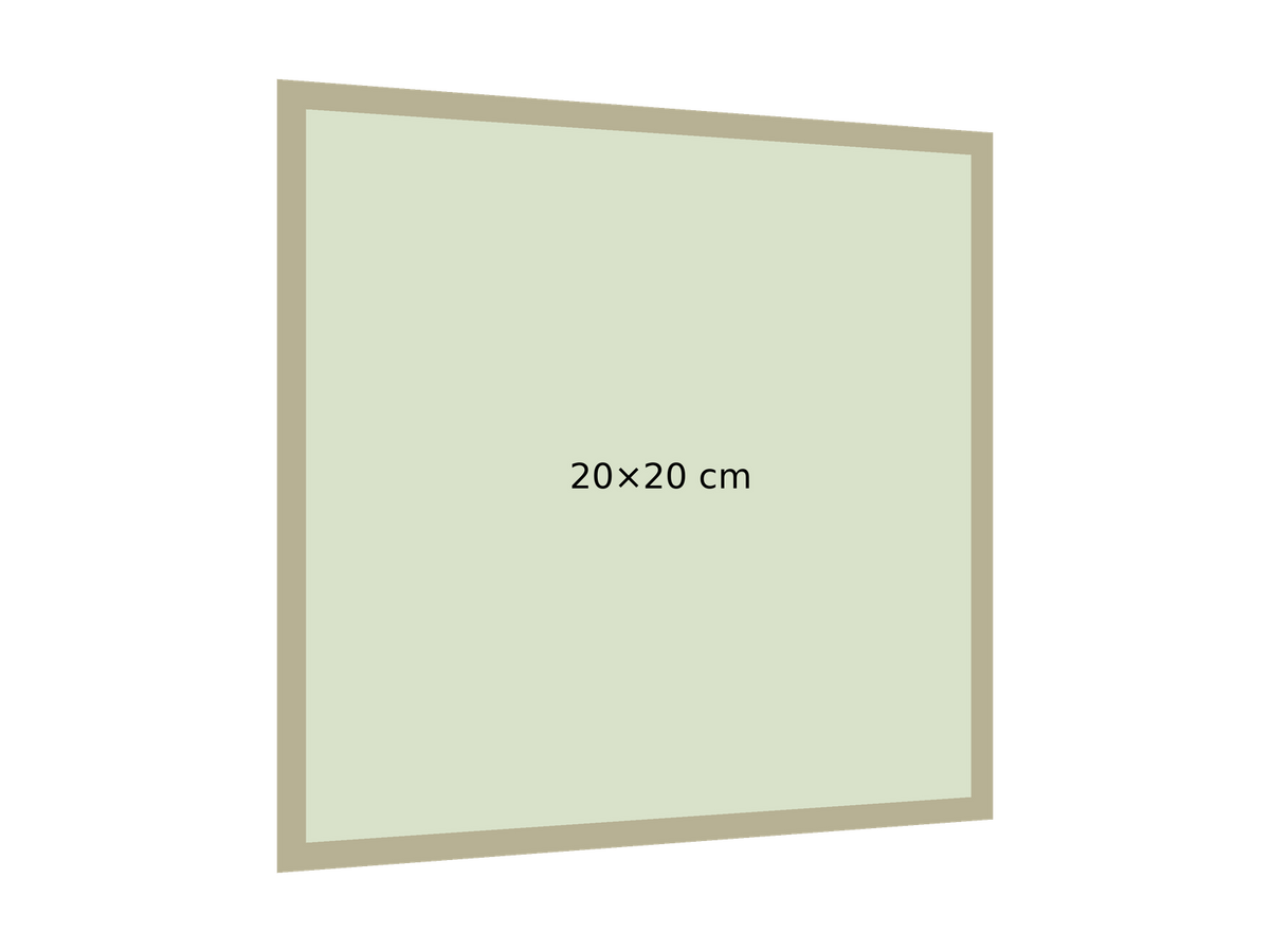 Maqueta sin fondo en perspectiva izquierda. 20×20 cm