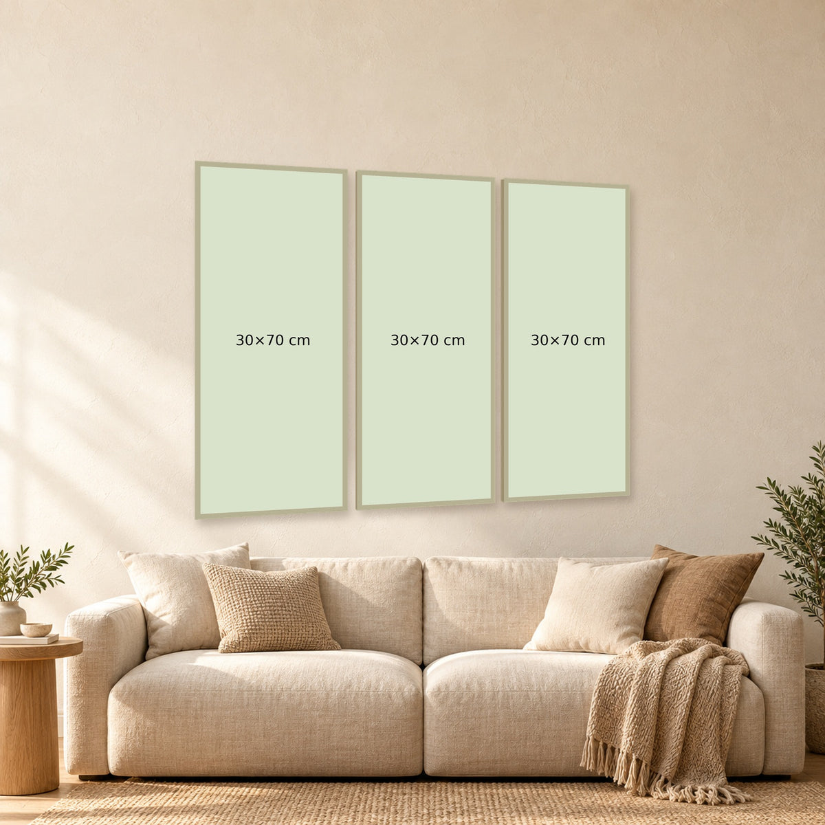 ⭐CUADRO HAMBIENT LARGE LONG 90X70⭐ — mockup del diseño completo en ambiente
