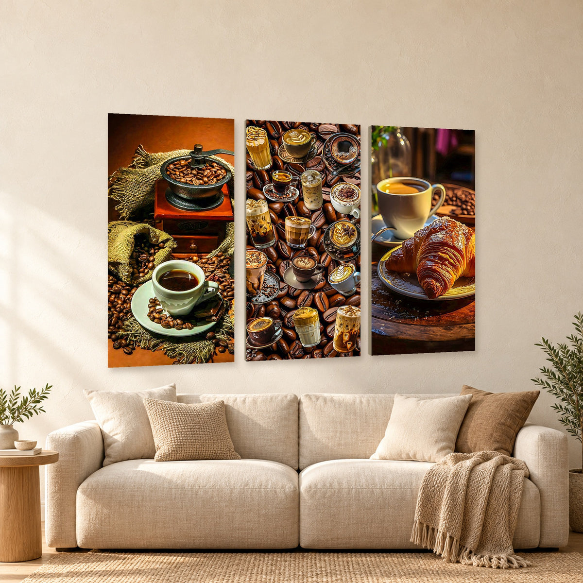 ⭐CUADRO HAMBIENT LONG COFEE 60X40CM⭐ — mockup del diseño completo en ambiente