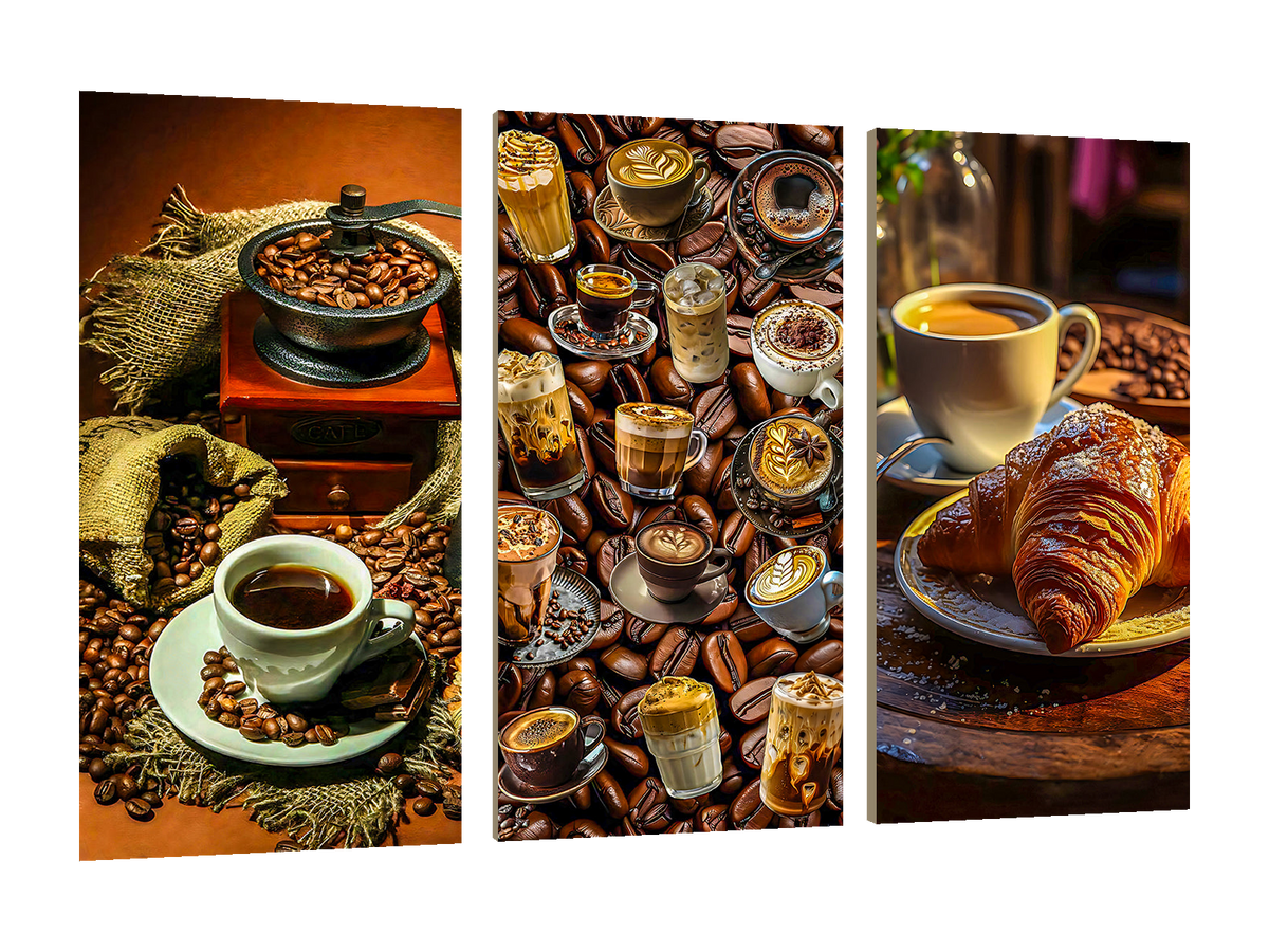 ⭐CUADRO HAMBIENT LONG COFEE 60X40CM⭐ — diseño original, PNG transparente, perspectiva izquierda 15°, sin halo