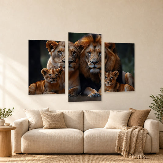 ⭐CUADRO HAMBIENT FAMILIA LEON 60X40CM⭐ — mockup del diseño completo en ambiente
