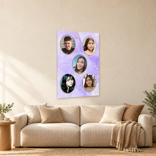 ⭐CUADRO RETRATO FAMILIAR X5 60X40CM⭐ — mockup del diseño completo en ambiente