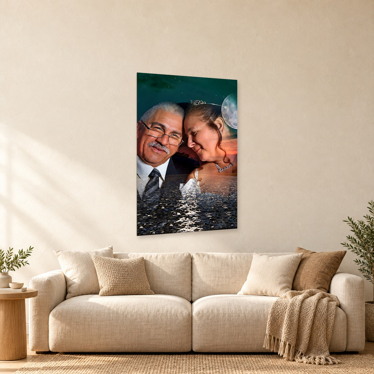 ⭐CUADRO MURAL RETRATO EN LA LUNA⭐ — diseño completo ambientado