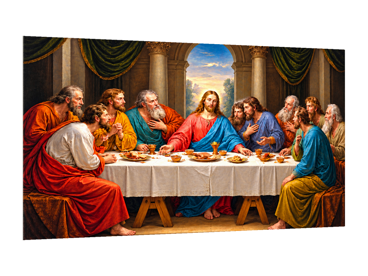 ⭐CUADRO DE JESÚS – LA ÚLTIMA CENA⭐ — PNG transparente sin halo, perspectiva izquierda 15°
