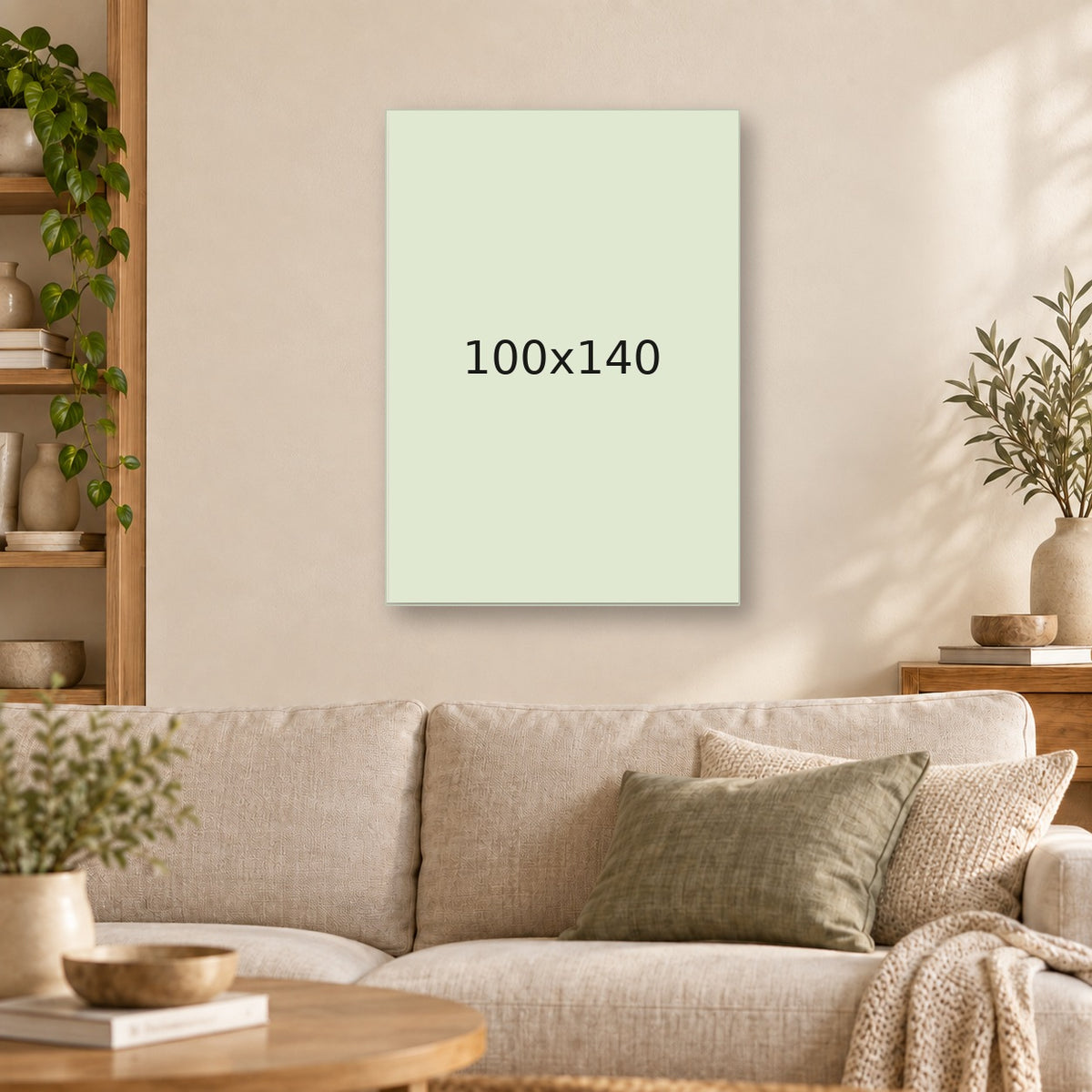 Cuadro personalizado 100×140 cm ambientado en un living