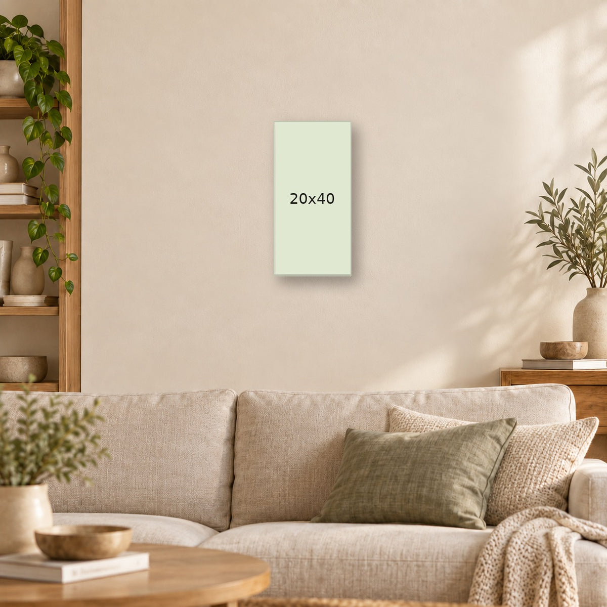 Cuadro personalizado 20×40 cm ambientado en un living