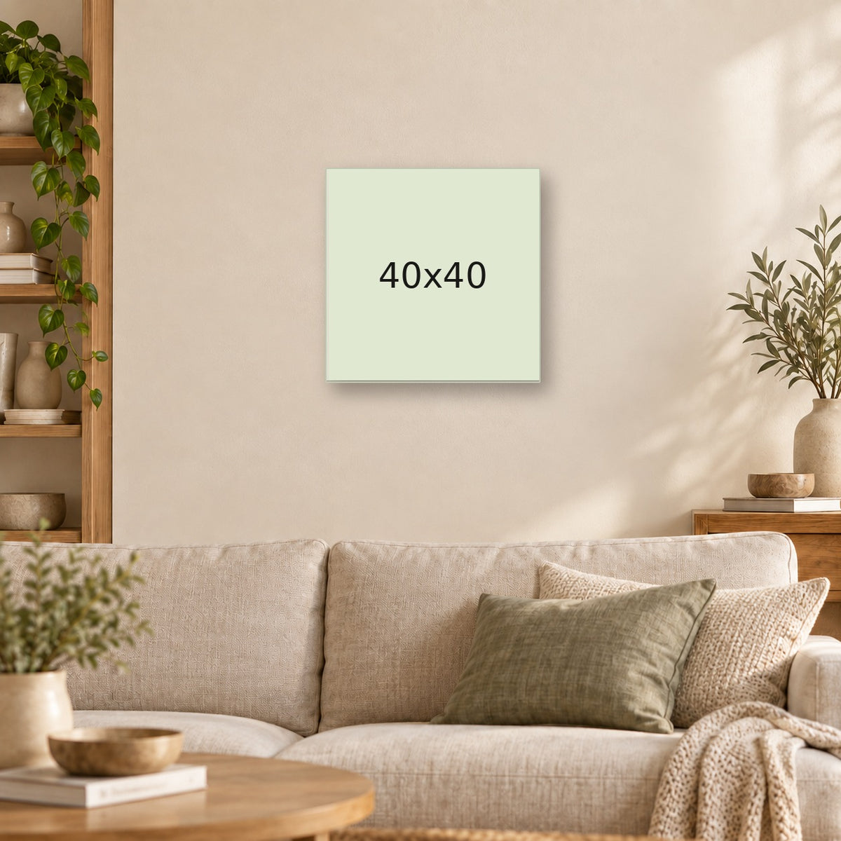 Cuadro personalizado 40×40 cm ambientado en un living