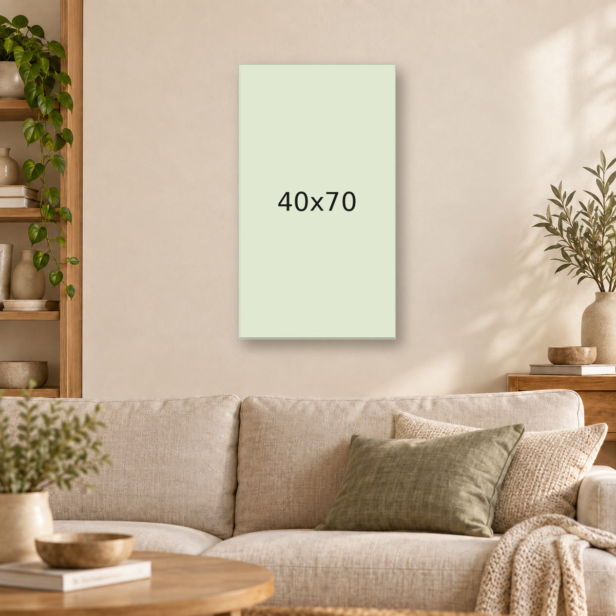 Cuadro personalizado 40×70 cm ambientado en un living