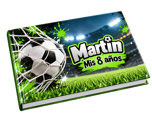 Tapa personalizada de fotolibro infantil de fútbol
